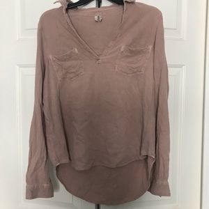 pink long sleeve flannel